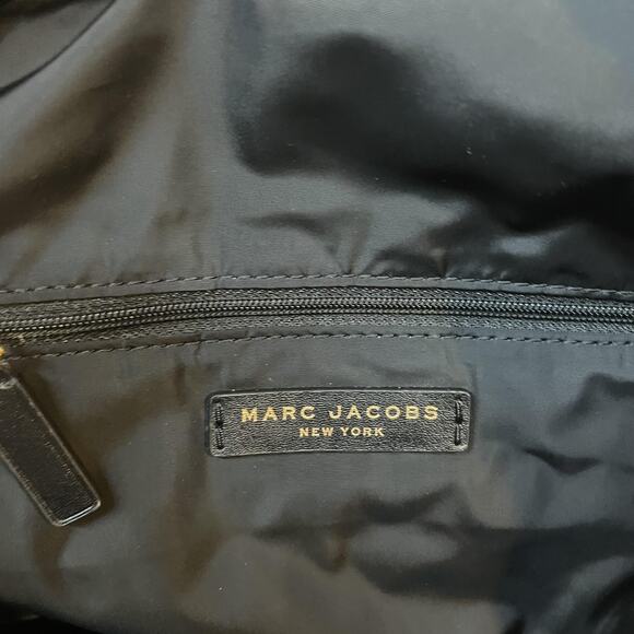 Marc Jacobs Nylon Backpack Black Gold Hardware M0012907 001 Logo Top Zip main image 15